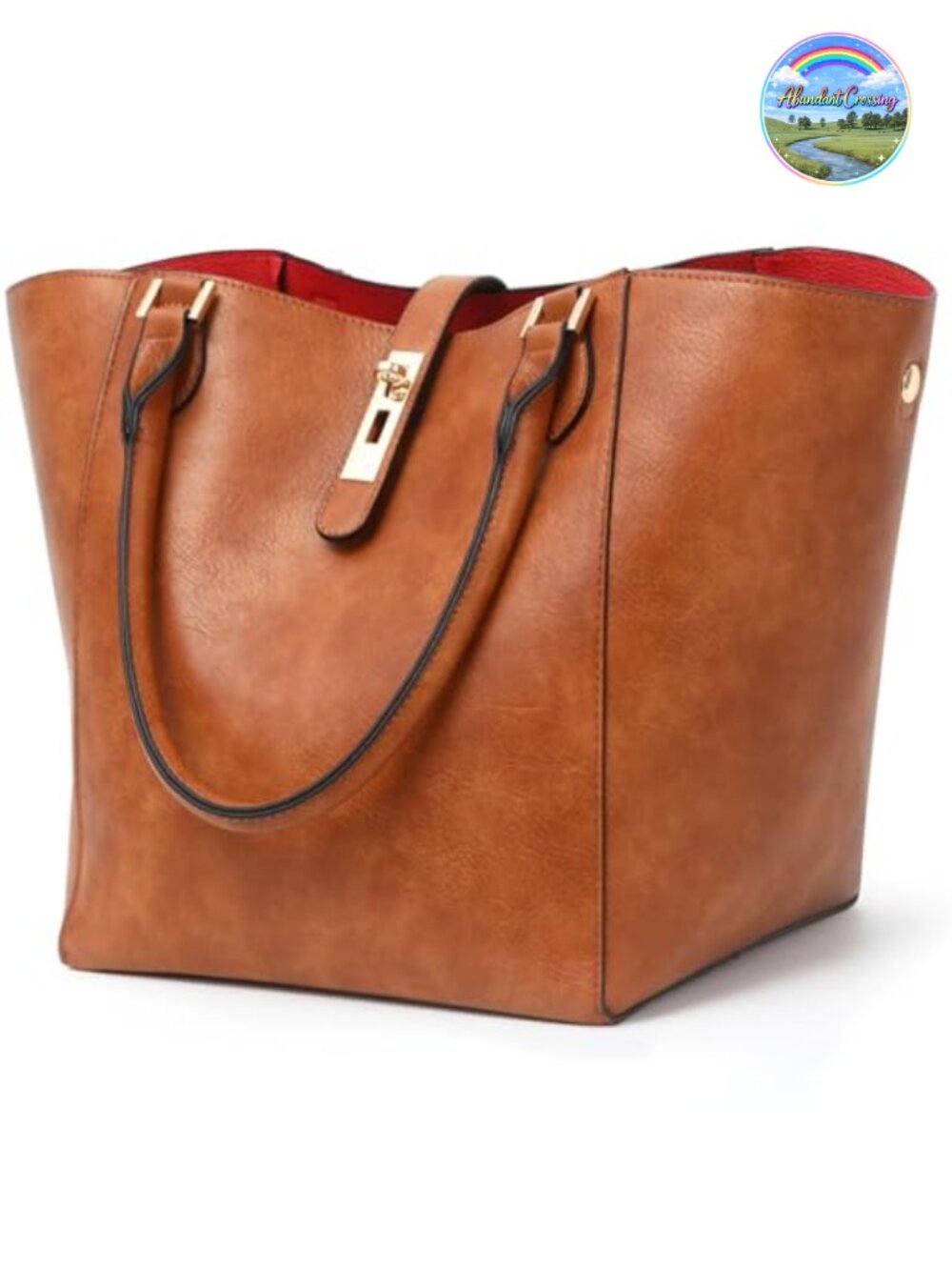 Large Work Tote Bag for Women Big Bucket Purses PU Leather Shoulder Bag